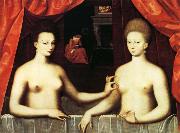 unknow artist Gabrielle d'Estrees and Her Sister,the Duchesse de Villars oil painting picture wholesale